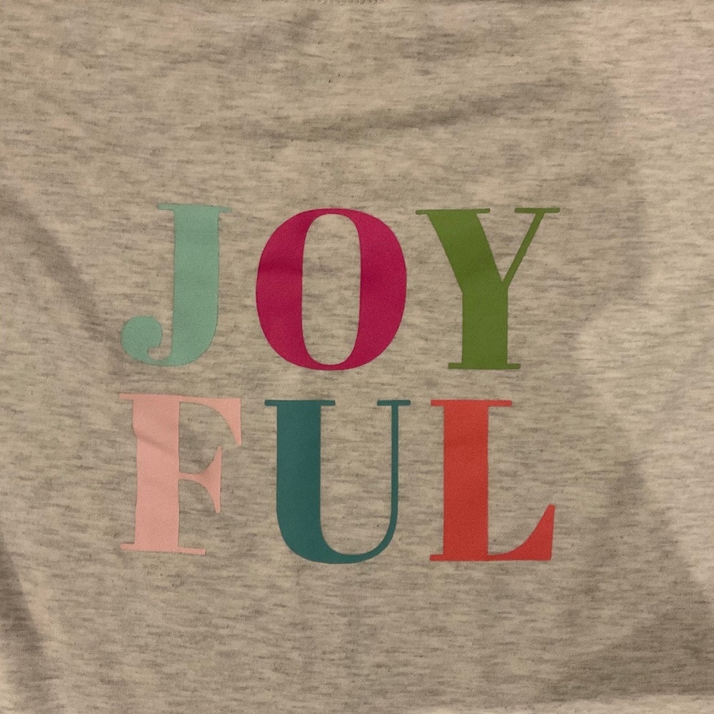 Joyful oatmeal graphic pullover S